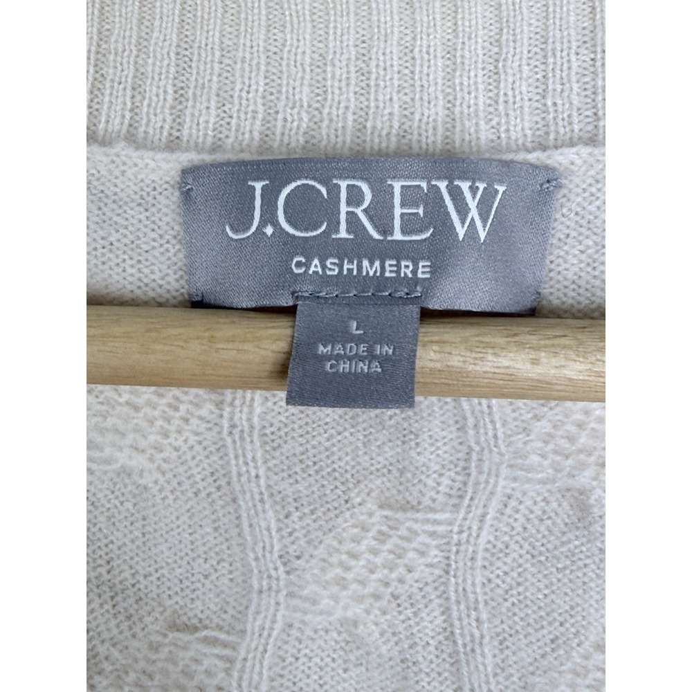 J.Crew Cashmere Cropped Cable-Knit Sweater-Vest in Buttercream Women's Large - Picture 5 of 10